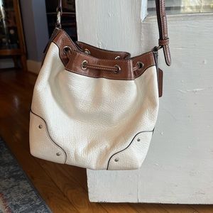 Off white and brown Coach Crossbody